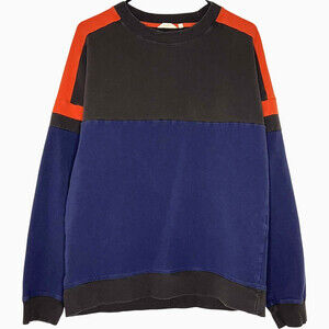 Cotopaxi Mens Bandera Sweatshirt Medium Blue Cotton Fleece Color Block Retro